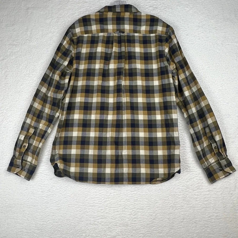 THE NORTH FACE Button Up Shirt Blue Green Plaid Lockhart‎ Flannel Men's Large